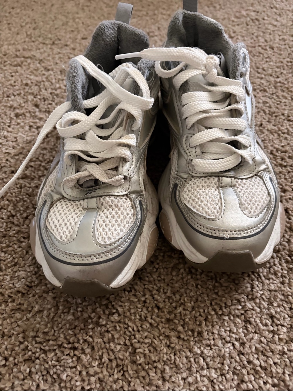 Reebok White and Silver Sneakers